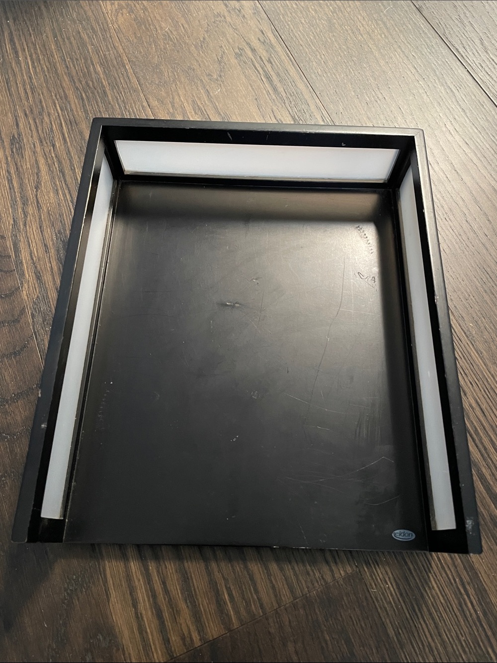 Eldon Black Tray with White Inset Panels for Organizing Papers